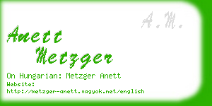 anett metzger business card